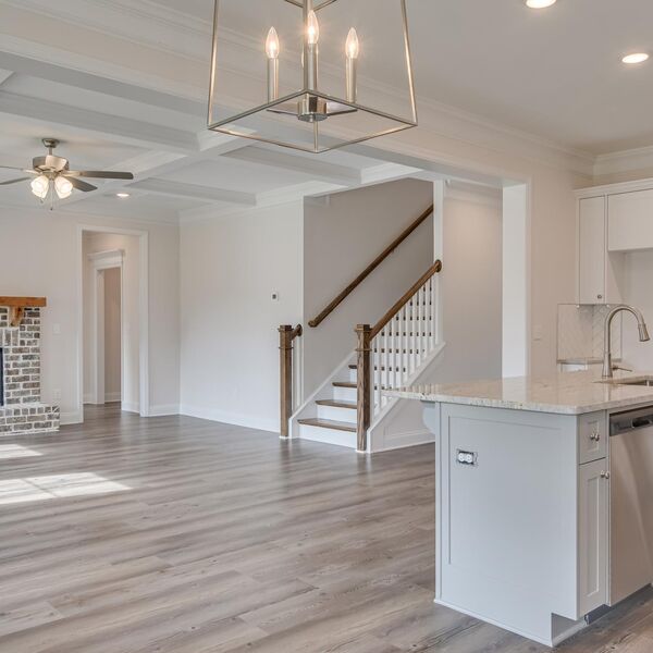Kitchen Stairs Fireplace